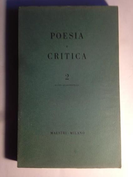 Poesia e Critica. Rivista quadrimestrale (Anno I N. 2) - copertina