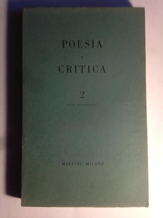 Poesia e Critica. Rivista quadrimestrale (Anno I N. 2) - copertina