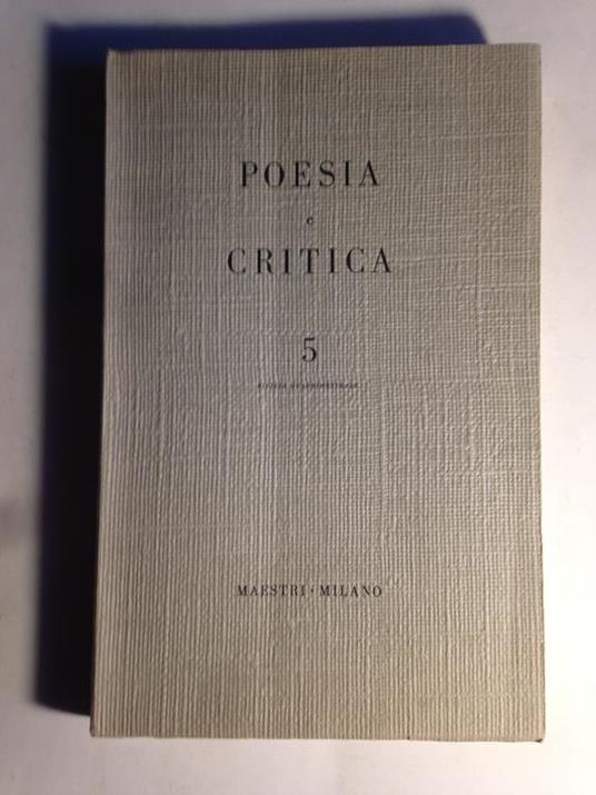 Poesia e Critica. Rivista quadrimestrale (Anno II N. 5) - copertina