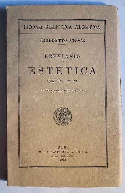 Breviario di estetica. Quattro lezioni - Benedetto Croce - copertina