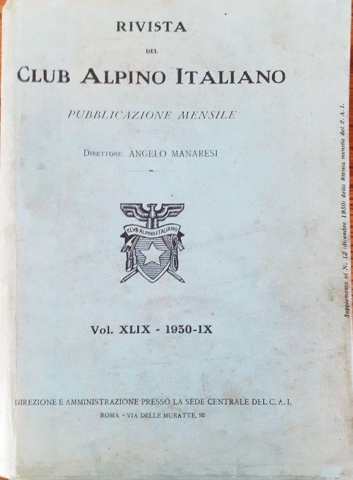 Rivista Club Alpino Italiano annata completa rilegata 1930 - copertina