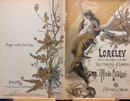 Libretto d'Opera Loreley di A. Catalani - Copertina di A. Hohenstein 1905 - Alfredo Catalani - copertina