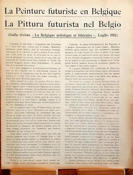La Pittura futurista nel Belgio - Direzione del Movimento Futurista Milano 1912 - copertina