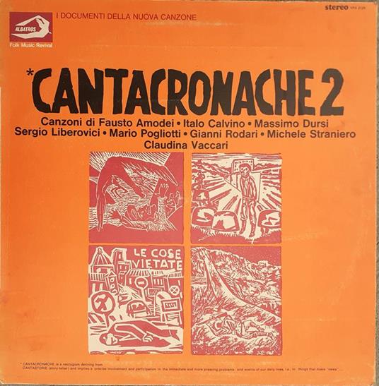 Lp Cantacronache 2 Albatros Folk Music Revival Vpa 8124-B Del 1971 - copertina