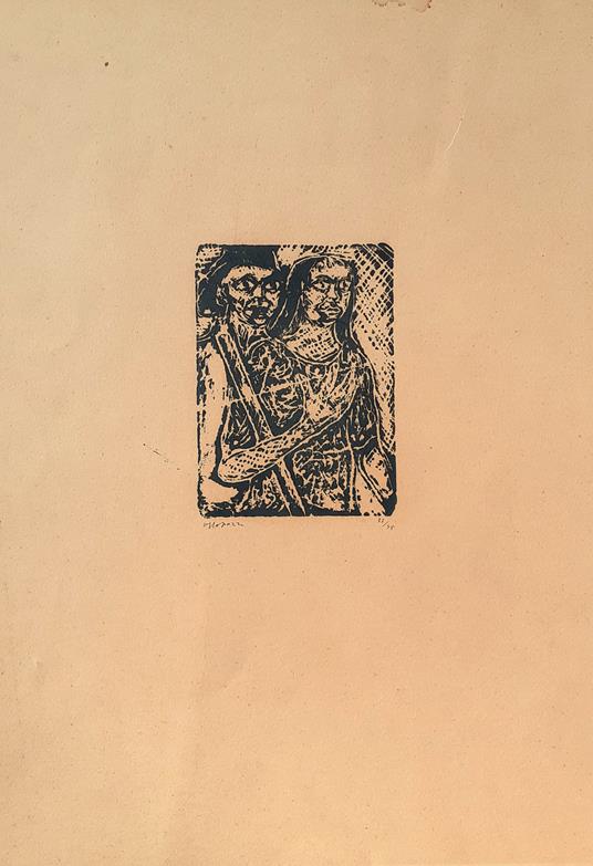 Xilografia originale di Pippo Pozzi anni '50/60 - Pippo Pirozzi - copertina