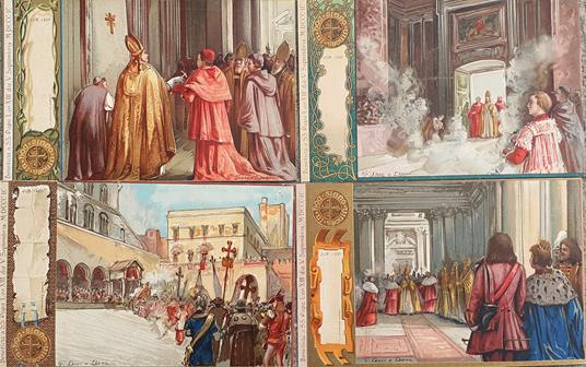 Quattro cartoline Benedicta a S.S. Papa Leo XIII MDCCCIC non viaggiate - copertina