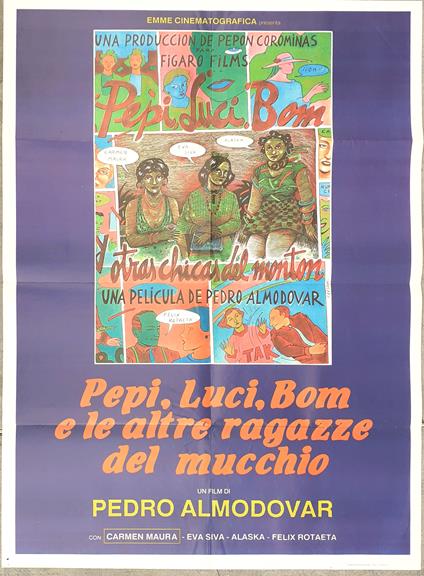 Manifesto "Pepi ,Luci, bom" Un Film di Pedro Almodovar 1980 - copertina