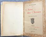 Charles Wagner L' Ame des Choses Paris Librairie Fischbacher 3° Edit. 1900