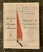 Pretesti di letteratura musicale Associazione Santa Cecilia 1966