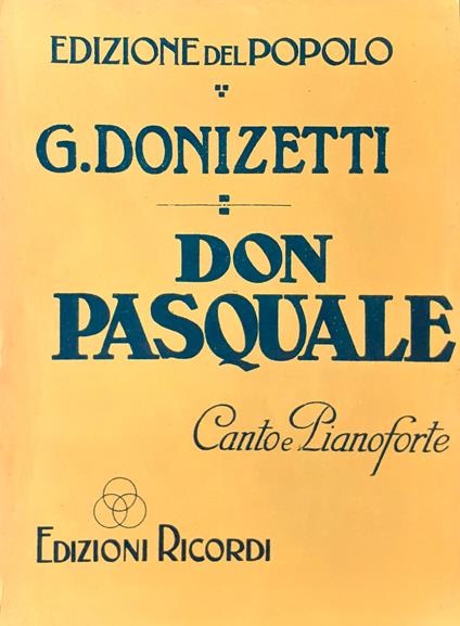 G. Donizetti spartito completo Don Giovanni Ricordi 1914 Edizione del Popolo - Gaetano Donizetti - copertina