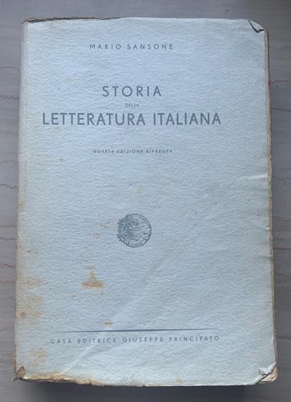 Storia della letteratura italiana - Mario Sansone - copertina
