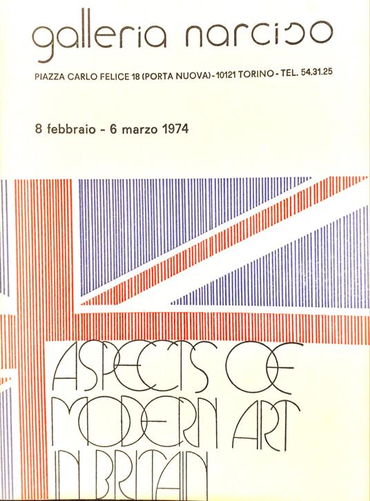 Galleria Narciso catalogo Aspects oe modern art in Britain 1974 - copertina