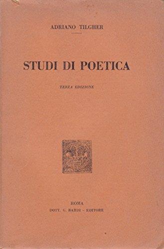 Studi Di Poetica - Adriano Tilgher - copertina