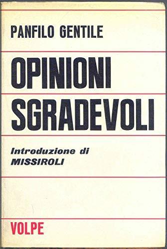 Opinioni sgradevoli - Panfilo Gentile - copertina