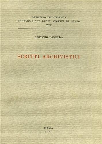 Scritti Archivistici - Antonio Panella - copertina