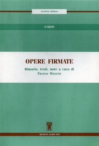 Opere firmate - Franco Mancini - copertina