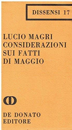 Considerazioni sui fatti di maggio - Lucio Magri - copertina