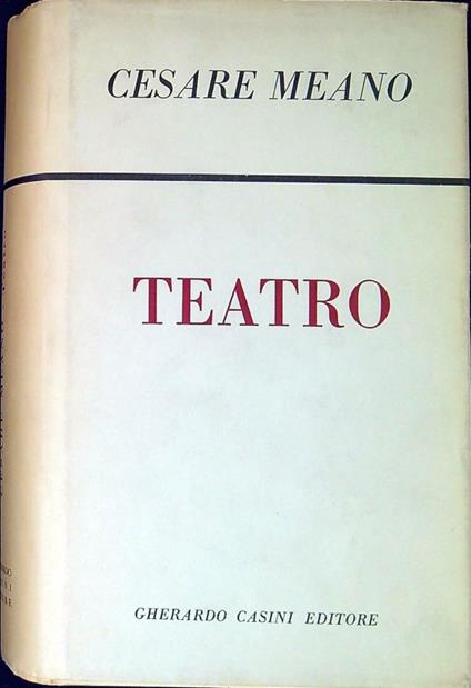 Teatro - Cesare Meano - copertina