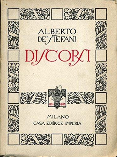 Discorsi - Alberto De Stefani - copertina