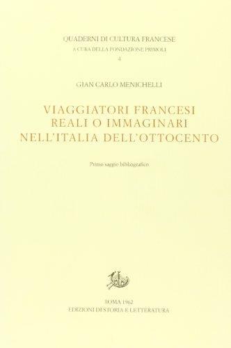 Viaggiatori francesi reali o immaginari nell'Italia dell'Ottocento - Giancarlo Menichelli - copertina