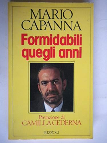 Formidabili quegli anni - Mario Capanna - copertina