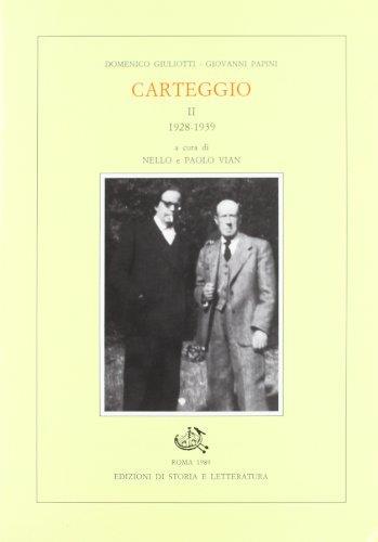 Carteggio. Vol.II: 1928-1939 - Domenico Giuliotti - copertina