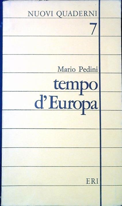 Tempo d'Europa - Mario Pedini - copertina