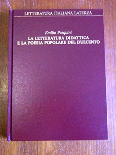 La letteratura didattica e la poesia popolare del Duecento - Emilio Pasquini - copertina