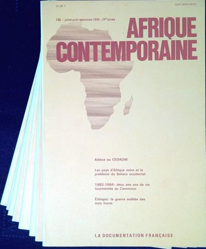 Afrique contemporaine Lotto di due annate complete 1984 e 1985 - copertina