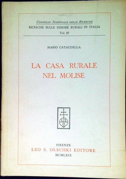 La casa rurale nel Molise - Mario Cataudella - copertina