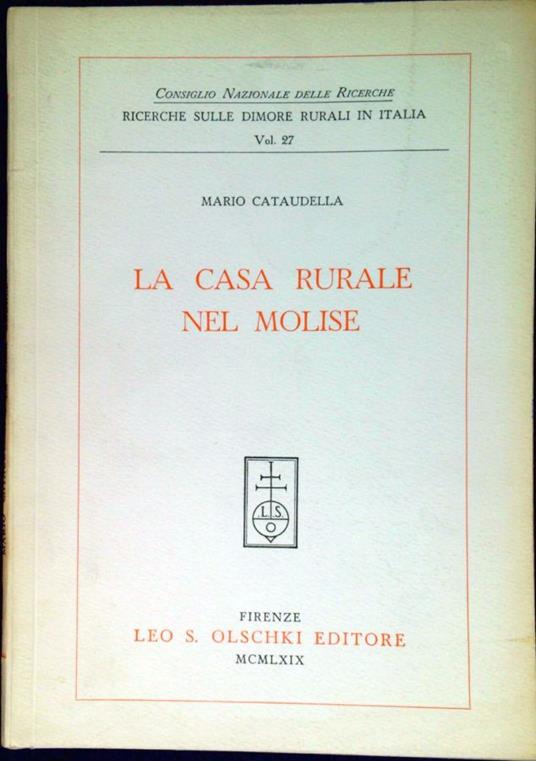 La casa rurale nel Molise - Mario Cataudella - copertina
