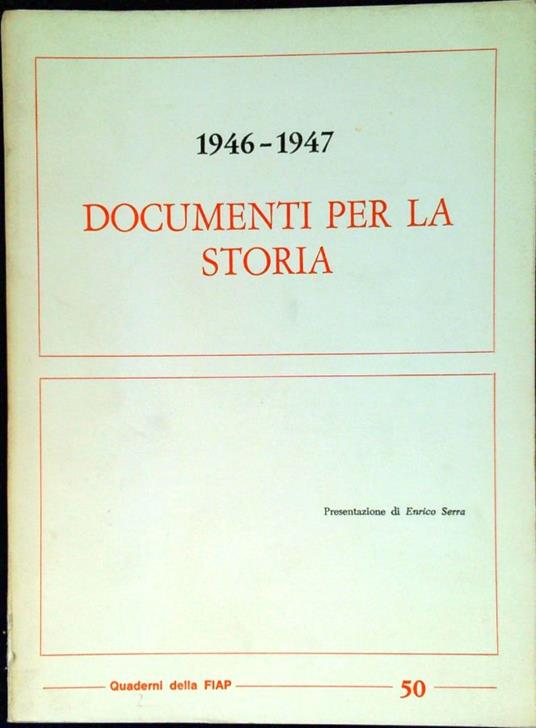 1946-1947 : documenti per la storia - copertina