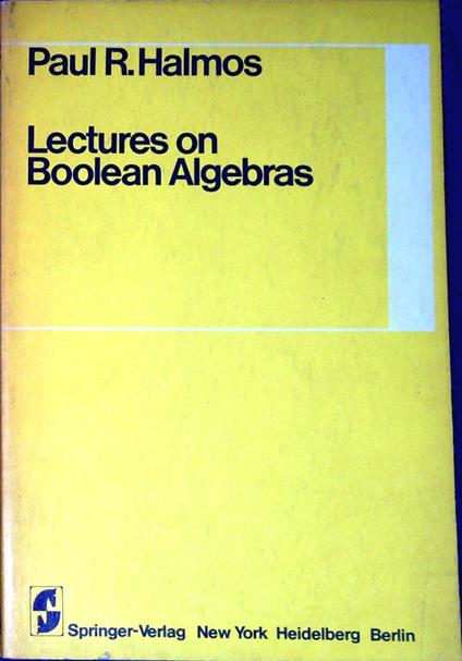 Lectures on Boolean algebras - Paul Richards - copertina