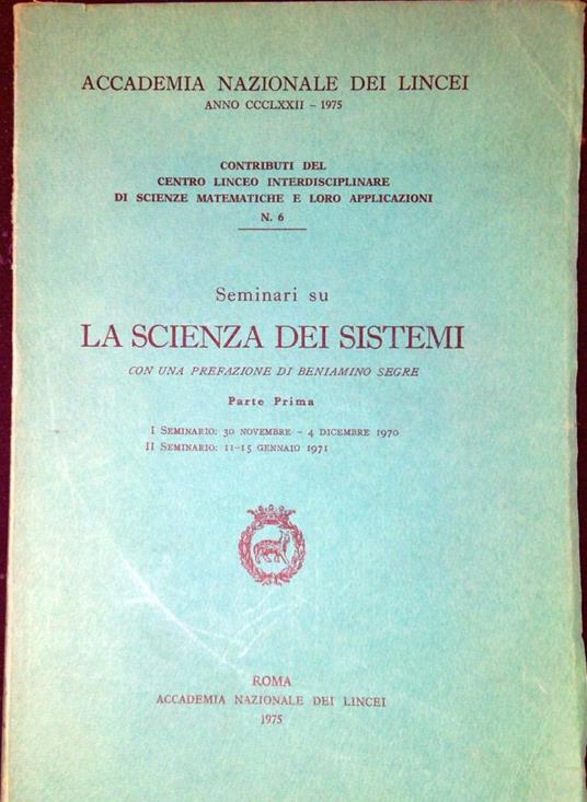 Seminari su La scienza dei sistemi - copertina