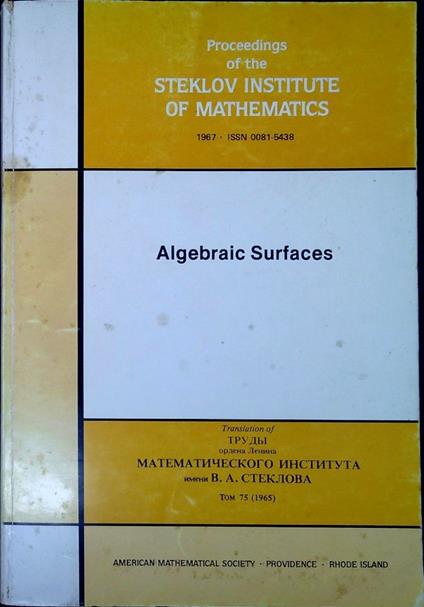 Proceedings of the Steklov Institute of Mathematics: Algebraic Surfaces 75 - copertina