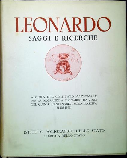 Leonardo : saggi e ricerche - Achille Marazza - copertina