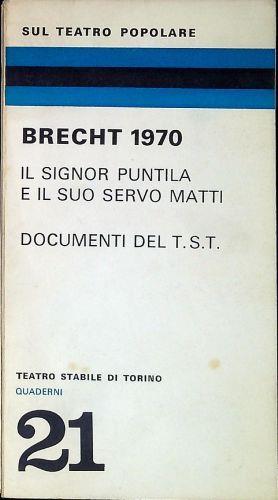 Bertolt Brecht 1970 : Il signor Puntila e il suo servo Matti - copertina