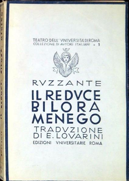 Il reduce Bilora Menego - Ruzante - copertina