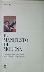 Il manifesto di Modena : paesaggistica e grado zero della scrittura architettonica