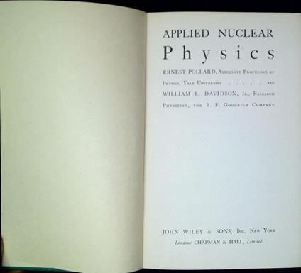 Applied nuclear physics - copertina