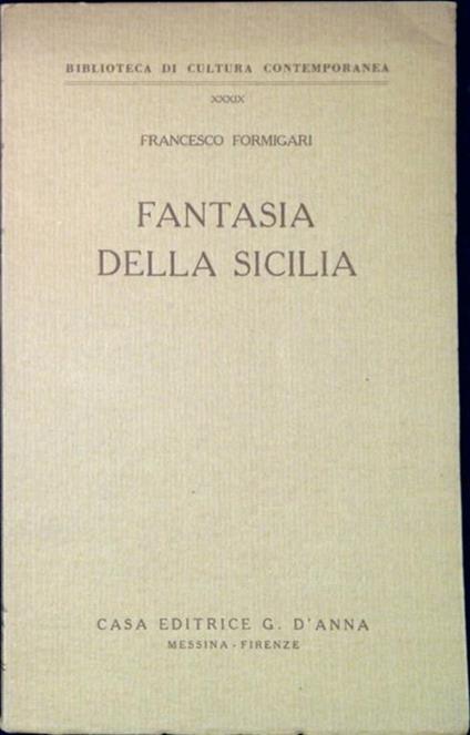 Fantasia della Sicilia - Francesco Formigari - copertina