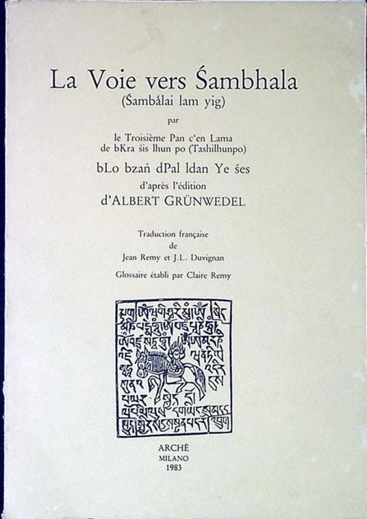 La voie vers Sambhala d'après l'édition d'Albert Grünwedel - copertina