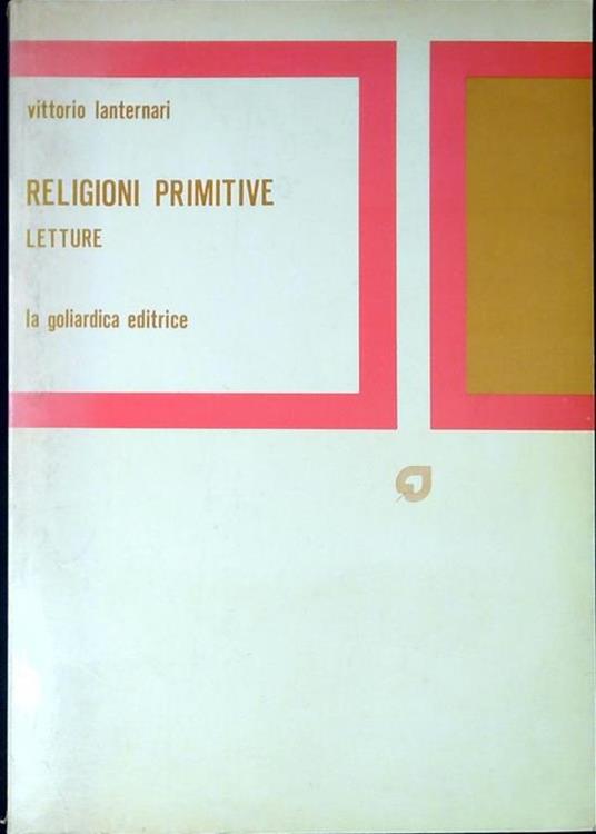 Religioni primitive : letture - copertina