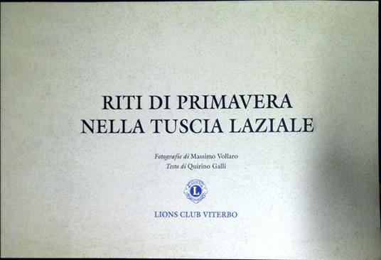 Riti di primavera nella Tuscia laziale - copertina