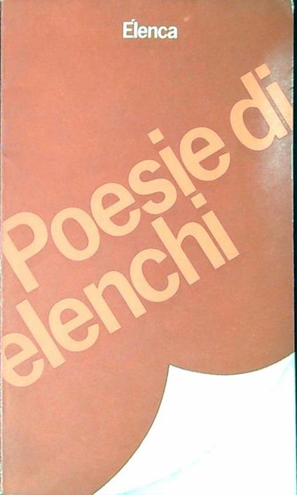Élenca : poesie di elenchi antologia - Tommaso Di Francesco - copertina