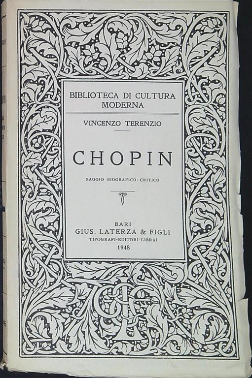 Chopin : saggio biografico-critico - Vincenzo Terenzio - copertina