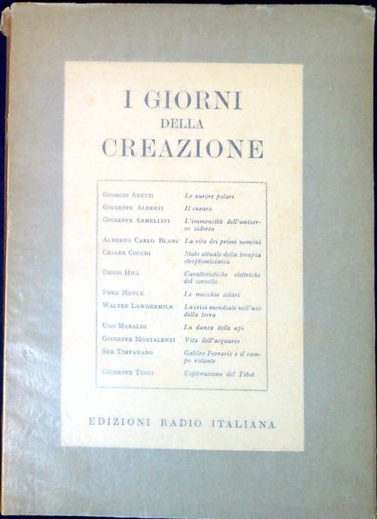 I giorni della creazione - Giorgio Abetti - copertina