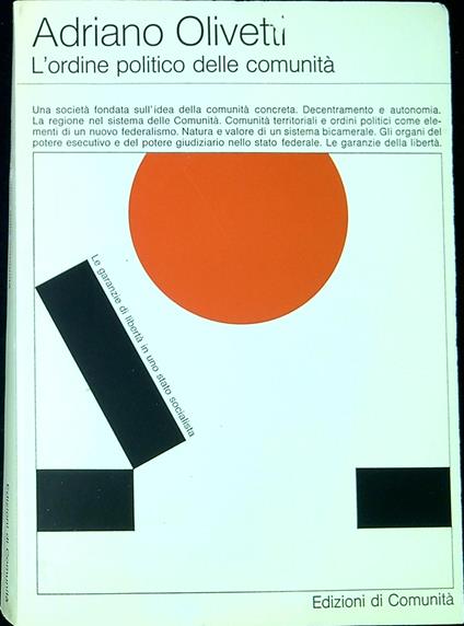 L' ordine politico delle comunitÃ - Olivetti - copertina