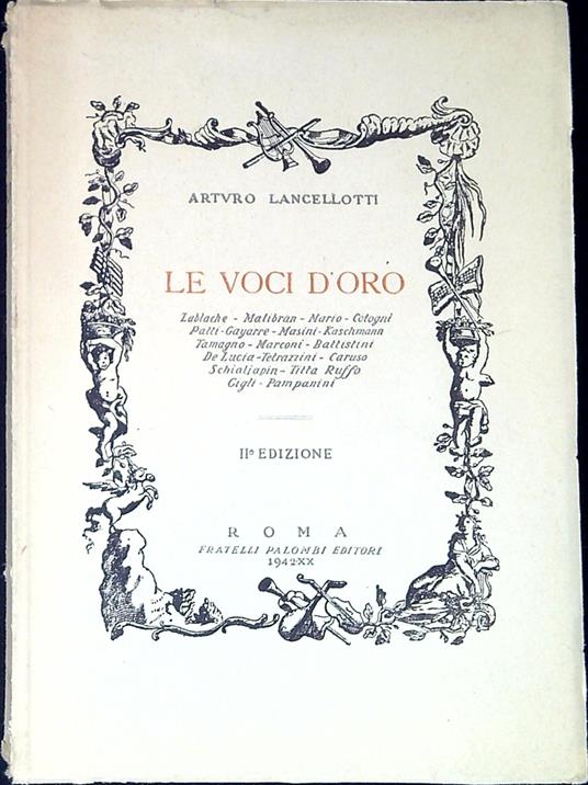 Le voci d'oro - Arturo Lancelotti - copertina