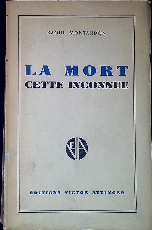 La mort cette inconnue - copertina